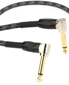 BOSS BIC-3AA 3ft / 1m Instrument Cable with Dual Right-Angle 1/4-Inch Connectors for Pedals, Guitar, and Bass (BIC-3AA)