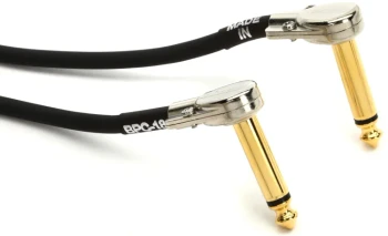 BOSS BPC-18 18-Inch/45cm Space-Saving Pancake Patch Cable with Right-Angle 1/4-Inch Connectors, Gold-Plated Contacts, and Oxygen-Free Copper Core (BPC-18)