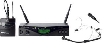 AKG, WMS470 Presenter Set BD8 50mW wireless bodypack microphone system with SR470 receiver, PT470 transmitter, C555L headworn microphone, CK99L lavalier microphone, power supply, rack mount kit, and AA battery, (3309H00380)