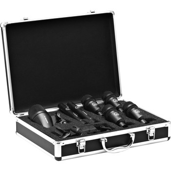 AKG, Drumset Session 1 high-performance drum microphone set including P2, P17, and P4 microphones for complete drum kit recording in studio and live applications, (2581H00150)