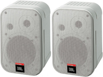 JBL Compact Two-Way Loudspeaker with 5.25" Low-Frequency Driver, 0.75" Polycarbonate Dome Tweeter, and White Molded Enclosure (C1PRO-WH)