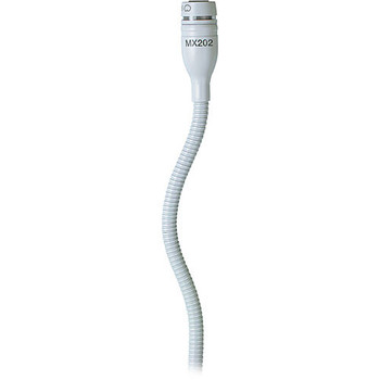 Shure MX202WS - Super-Cardioid Hanging Condenser Microphone w/Stand Adapter - White