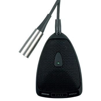 Shure MX393/O Omnidirectional Condenser Boundary Microphone with Built-in Preamp, 12 ft TA3F to XLR Cable, Programmable Switch, and LED Indicator (MX393/O)
