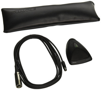 Shure MX393/S Supercardioid Condenser Boundary Microphone with Built-in Preamp, 12 ft TA3F to XLR Cable, Programmable Switch, and LED Indicator (MX393/S)