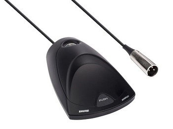 Shure MX400DP Small Desktop Base with Input, Switched Preamplifier, Programmable Logic Switch and LED, Supports Standard and Light Ring Microphones (MX400DP)
