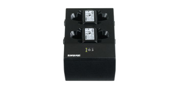 Shure Dual Docking Charger for Wireless System Batteries, Power Supply Not Included, Professional Charging Station for Rechargeable Battery Management (SBC200)