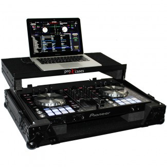 ProX Pioneer DDJ-RR / SR Case BLACK ON BLACK w/ Sliding Laptop Shelf