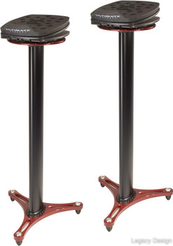 Ultimate Support 17381 Studio Monitor Stand 38-Inch Red with MS-80 Desktop Stands (MS-100R)
