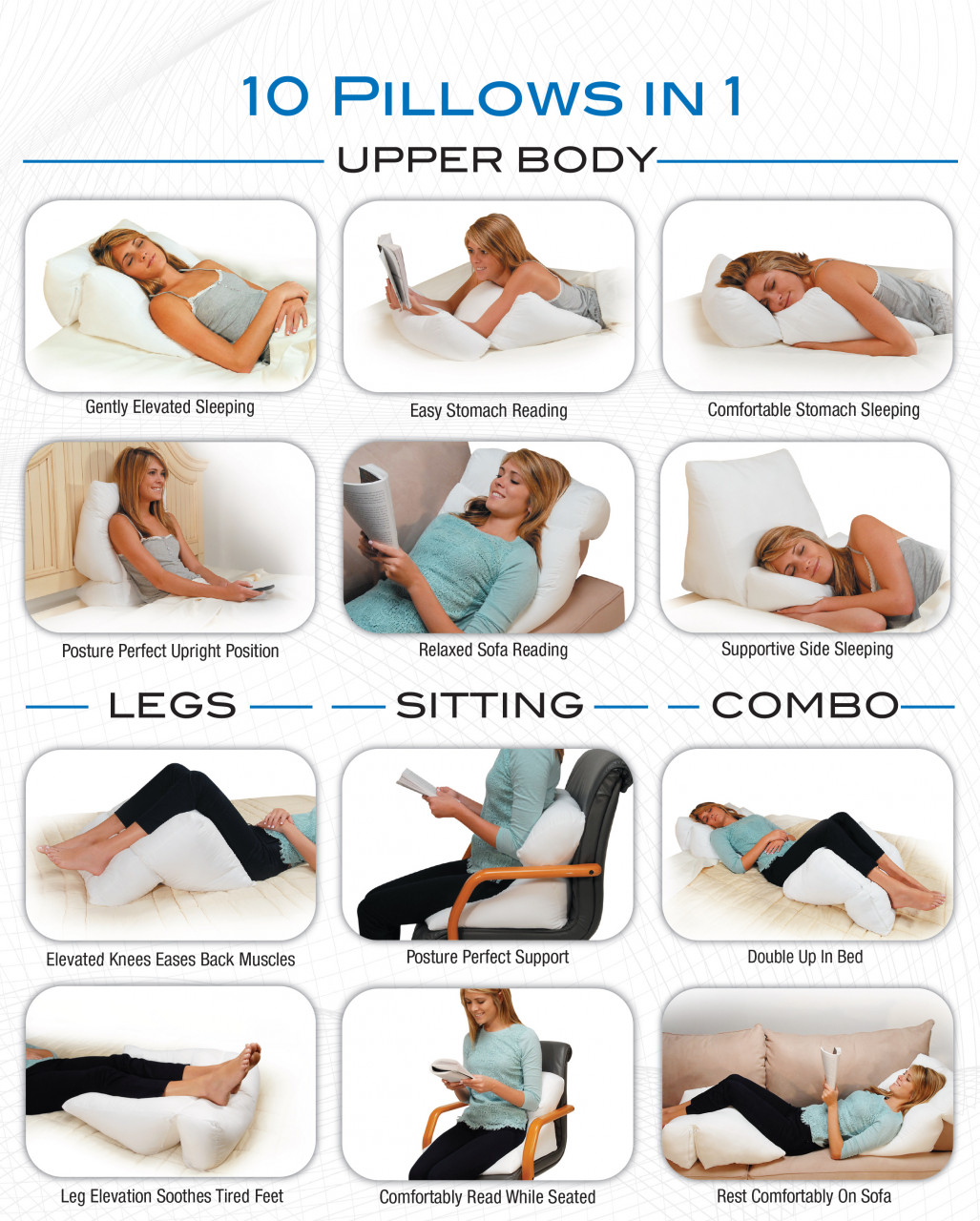 Contour 10 in one multipurpose flip pillow | ACG Medical