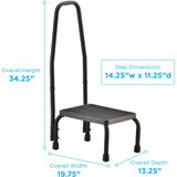  Footstool with Non-Skid Rubber Platform - with Handrail