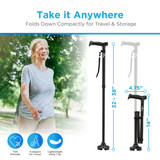  Folding Cane with Quad Tip