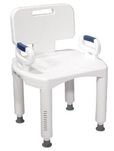 Essential Medical Adjustable Molded Shower Bench with Arms