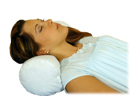 Medical Round Cervical Pillow - White Cotton Cover - Image1 Medical Round Cervical Pillow - White Cotton Cover - Image1