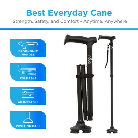  Folding Cane with Quad Tip