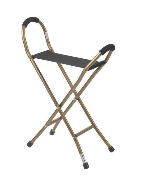 Drive Folding Lightweight Cane with Sling Style Seat - Bronze