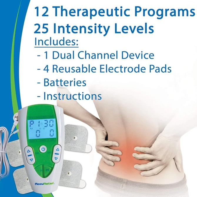  Carex AccuRelief Dual Channel TENS Pain Relief System