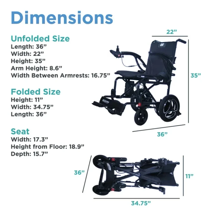  Journey Air Lightweight Folding Power Chair