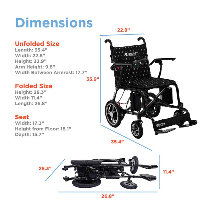 Journey Air Elite Lightweight Folding Power Chair