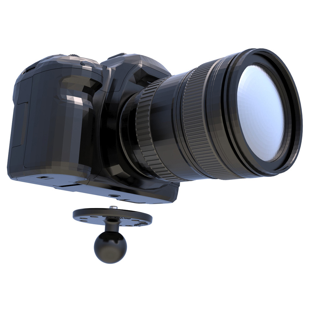 RAM Mount Strap Clamp Roll Bar Mount w\/Standard Length Double Socket Arm & 2.5" Round Base w\/1\/4"-20 Male Threaded Post [RAM-B-149Z-2-202AU]