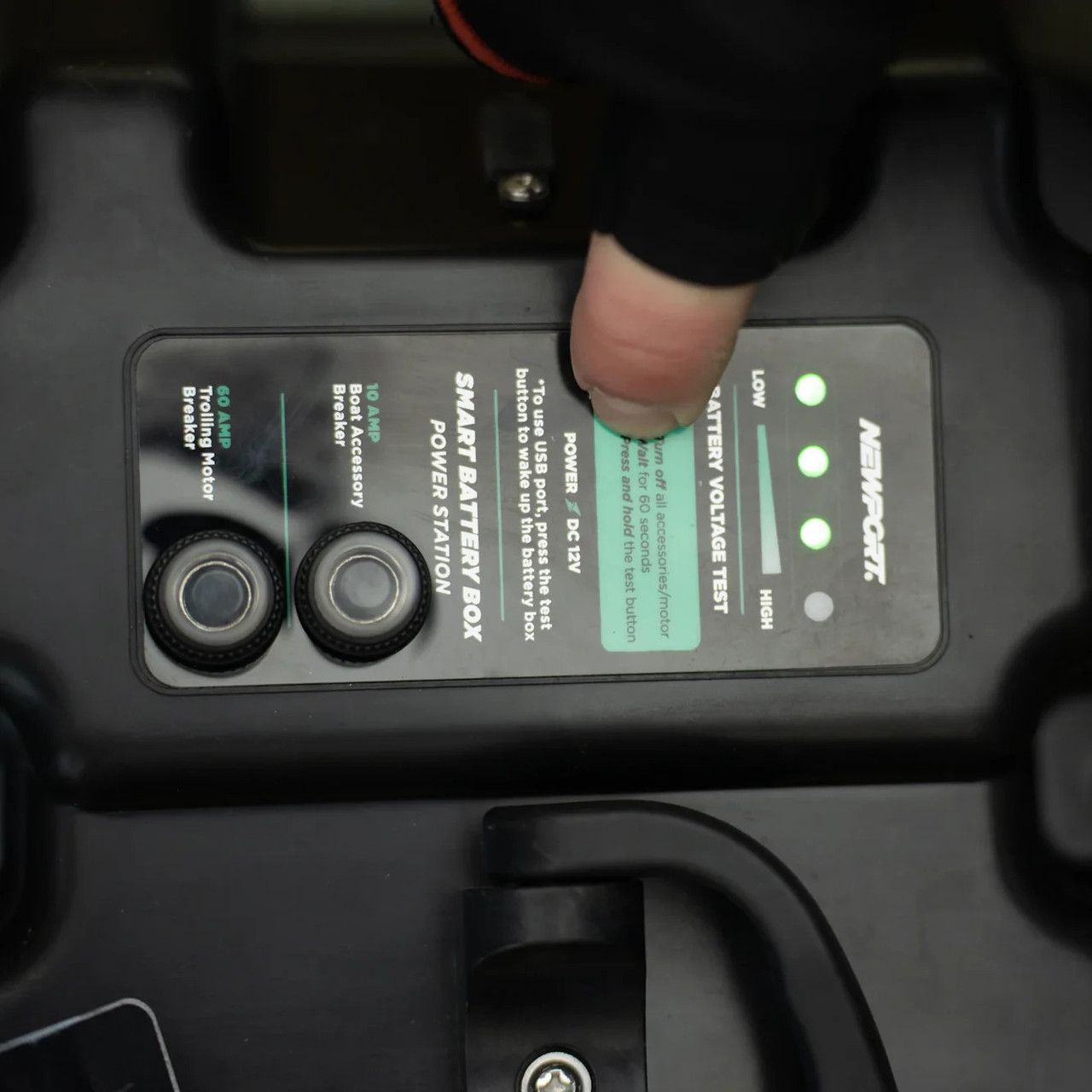 Newport Trolling Motor Smart Battery Box Power Center with USB and DC Ports