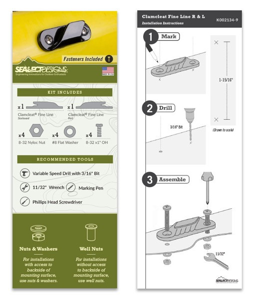 Clam Cleat Fine Line Starboard