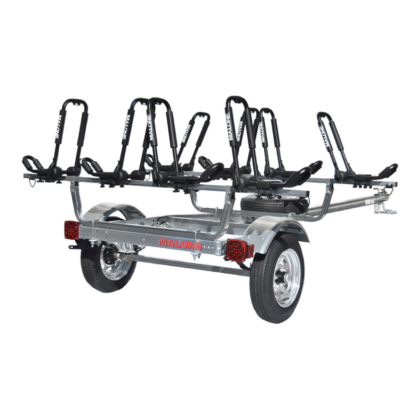 Malone MicroSport™ 4 Kayak Trailer Package (4 Sets J-Racks, Spare Tire)
