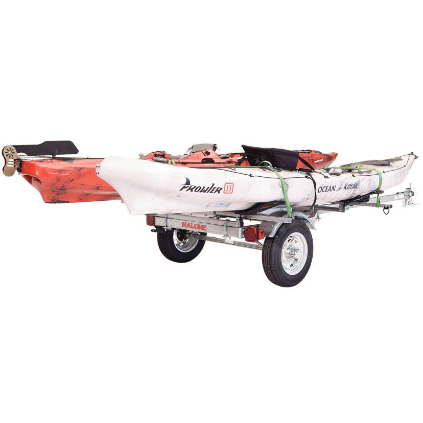 Malone MicroSport™ LowBed™ 2 Kayak Trailer Package (2 Sets MegaWings™ & Spare Tire)