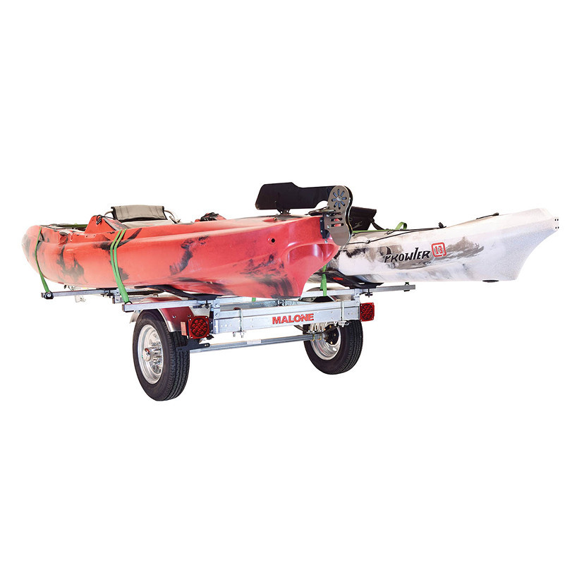 Malone MicroSport™ LowBed™ 2 Kayak Trailer Package (2 Sets MegaWings™ & Spare Tire)