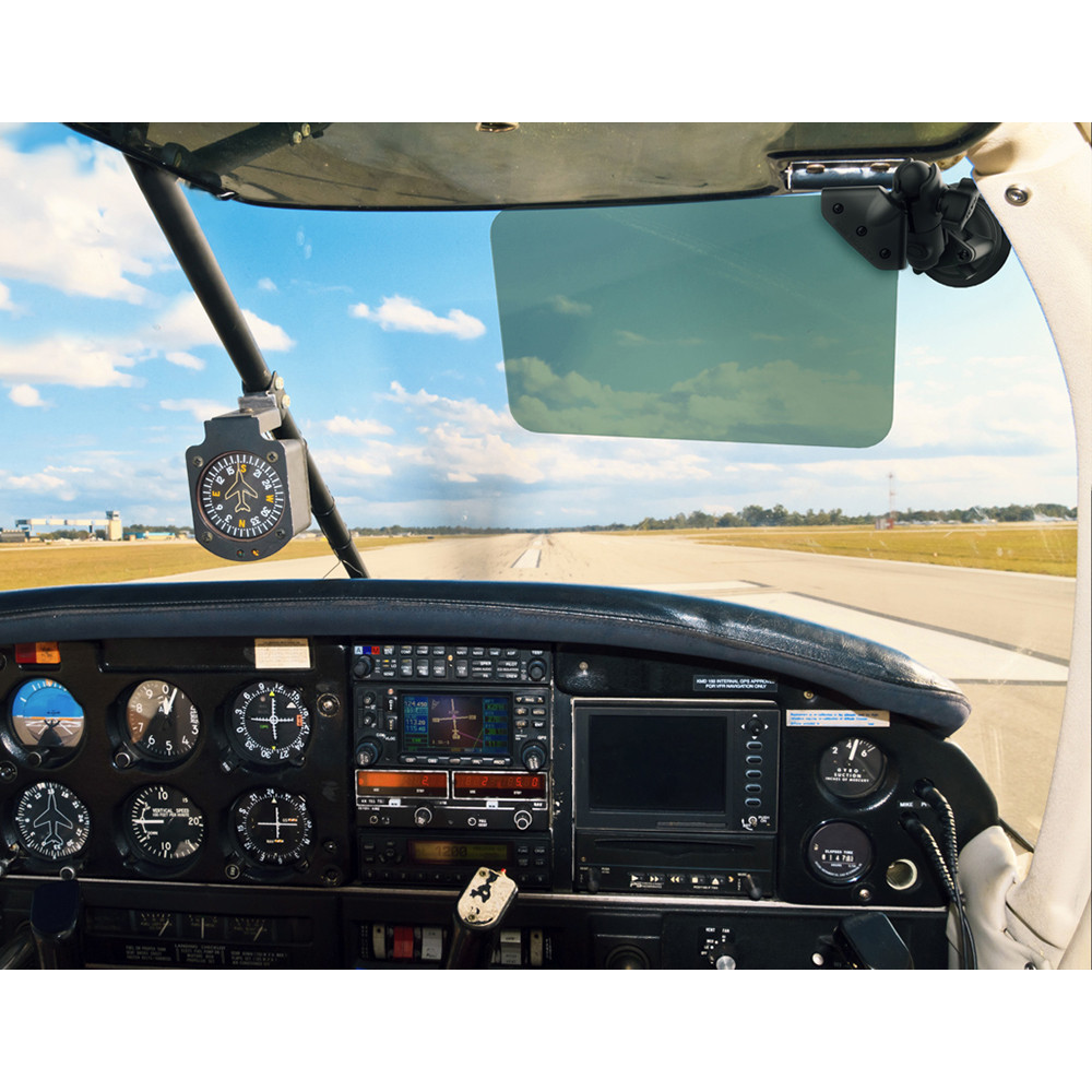 RAM Mount Suction Cup Mount w\/Dark Green Sun Visor - 50% Tint [RAM-B-166-326-VIS-G1U]