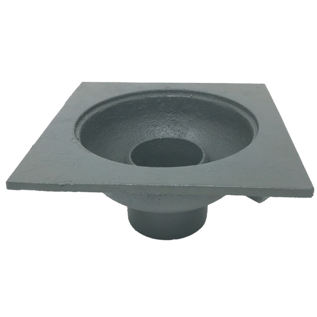 Bell Trap Drain, 9"x9" Square Top, 6 3/4" Drain Grate, 3" NoHub