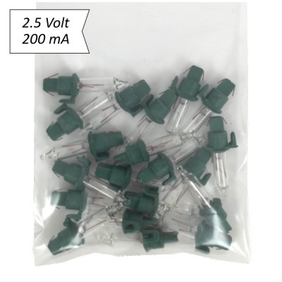 2.5 Volt Mini Replacement Bulbs with Pinched Base, 200 mA, Fits GKI Bethlehem light sets