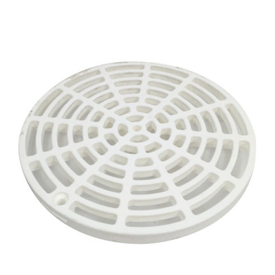 White Plastic Floor Drain Cover - 6-1/8 with Tabs