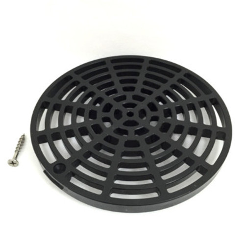 Black Plastic Floor Drain Cover - 6-1/8" with Tabs