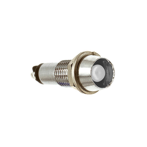 DISCONTINUED 607 LED PMI 0.283" White, Recessed, 6 VDC, Straight Leads, Chrome