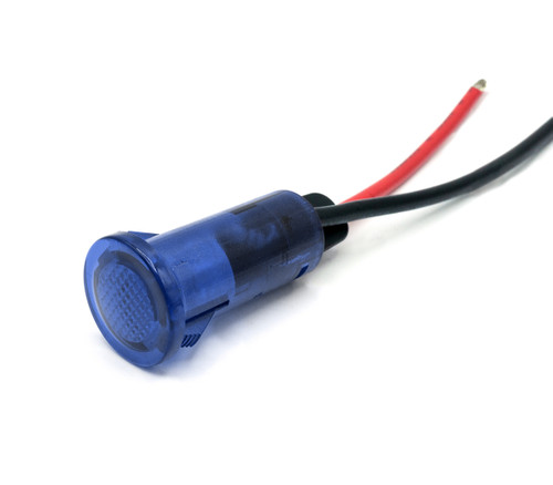 655 LED PMI 0.500" Flat, Blue, Snap-in, 24 VDC, 6" Wire Leads, 18 AWG