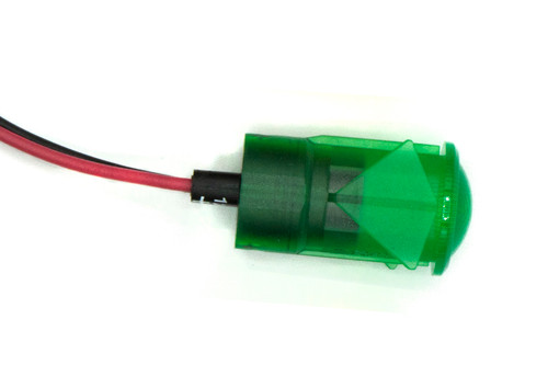 653 LED PMI 0.579" Flat, Green, Snap-in, 12 VDC