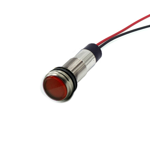 656 LED PMI 0.500" Flat, Red, 120 VAC/DC, 6" Wire Leads, 18 AWG
