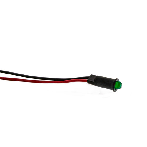 558 LED PMI 0.155-0.158" Green, Tintd, Diff, 2.1 VDC, 14" Wire Leads, 26 AWG, Ext Resist Req
