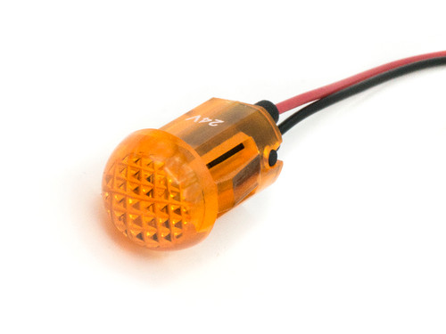 655 LED PMI 0.500" Domed, Yellow, Snap-in, 24 VDC, 6" Wire Leads, 26 AWG