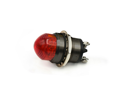 556 LED PMI  1" Domed Red, 12 VDC Black Nickel