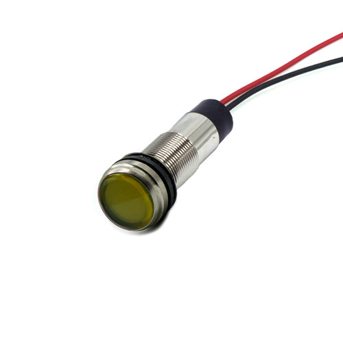 656 LED PMI 0.500" Flat, Yellow, 28 VDC, QuickConnect Trmls
