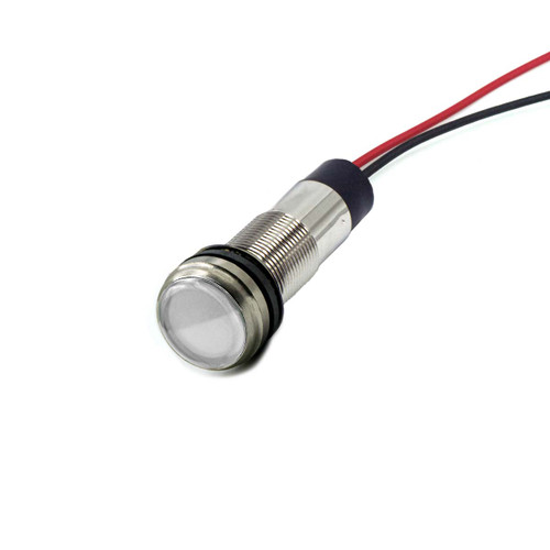 656 LED PMI 0.500" Flat, White, 24 VDC, 6" Wire Leads, 18 AWG