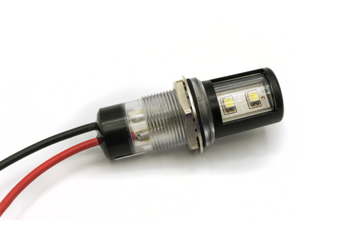 657 LED PMI 0.687" Right Angle, White, Non-Tintd, Non-Diff, 12-32 VDC, Right Angle, Watertight