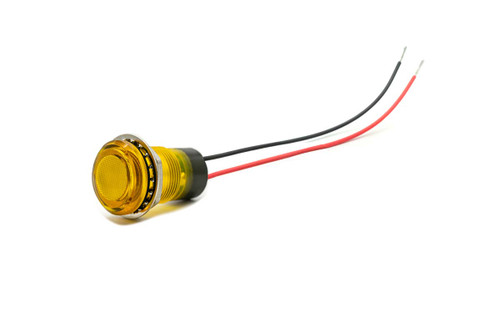 657 LED PMI 0.687" Flat, Yellow, Tintd, Diff, 12 VDC, Watertight