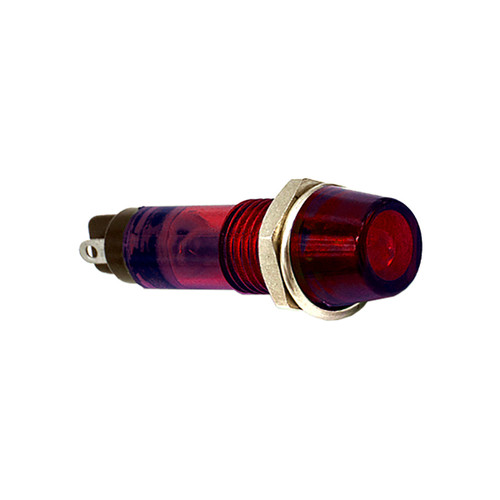DISCONTINUED 607 LED PMI 0.283" Raised Flat, Red, Int., 24 VDC, Straight Leads, Polycarbonate