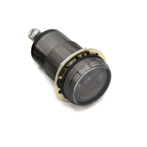 556 LED PMI Daylight Viewable 1" Flat Yellow, 18-48 VDC Constant Int, Black Nickel