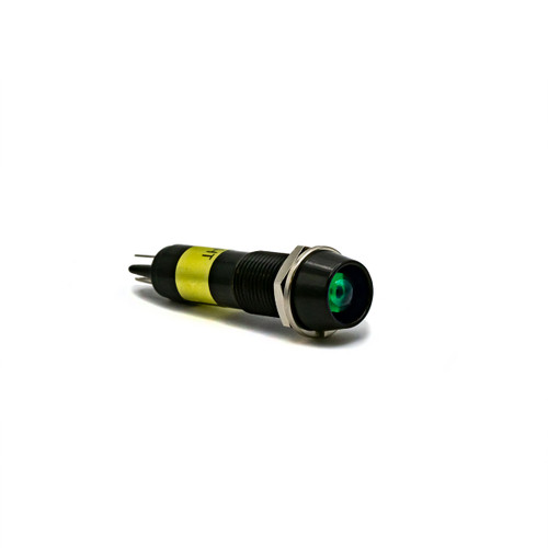 609 LED PMI 0.374" Green, Recessed, 6 VDC, Black Plated