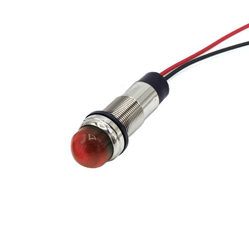 656 LED PMI 0.500" Domed, Red, 24 VDC, 6" Wire Leads, 18 AWG