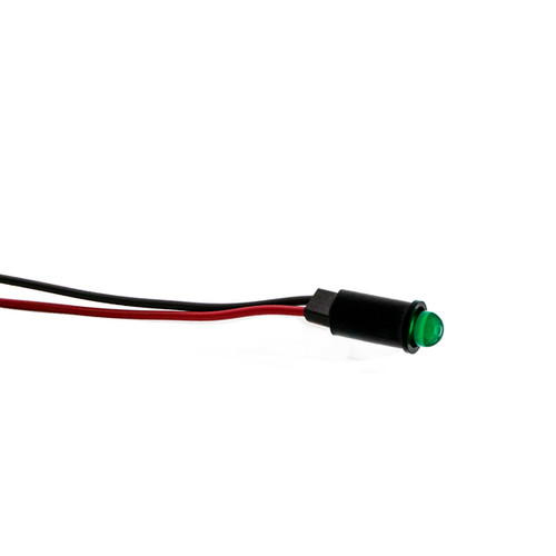 559 LED PMI 0.250" Green, Tintd, Diff, 2.1 VDC, 14" Wire Leads, 24 AWG, Ext Resist Req