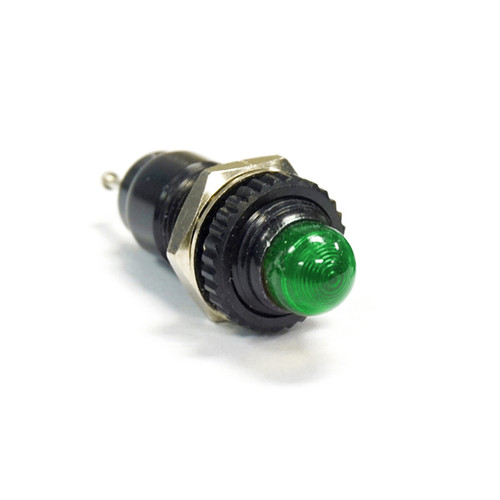 249 LED PMI 0.375" Stovepipe Green, 14 VDC